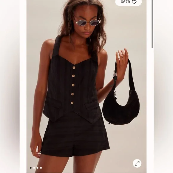 Free People Free-Est Cara Short Set in Black - Picture 1 of 13